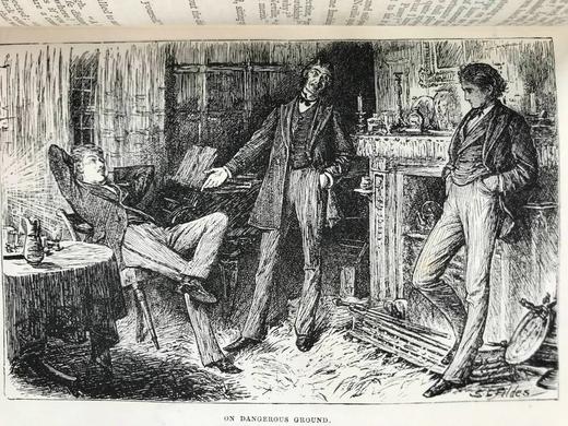 约19世纪后期 狄更斯《德鲁德疑案与其他故事》 8幅插图 真皮精装36开 商品图7