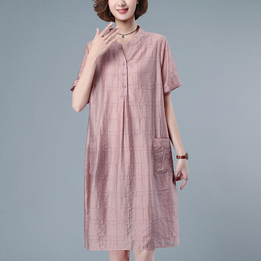 丁摩 天丝连衣裙女新款宽松大码气质夏装洋气薄款直筒裙子5ZF-1228 商品图2