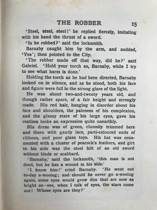 约20世纪早期 狄更斯《巴纳比·拉奇》儿童版 8幅彩色插图 漆布精装32开 商品图12