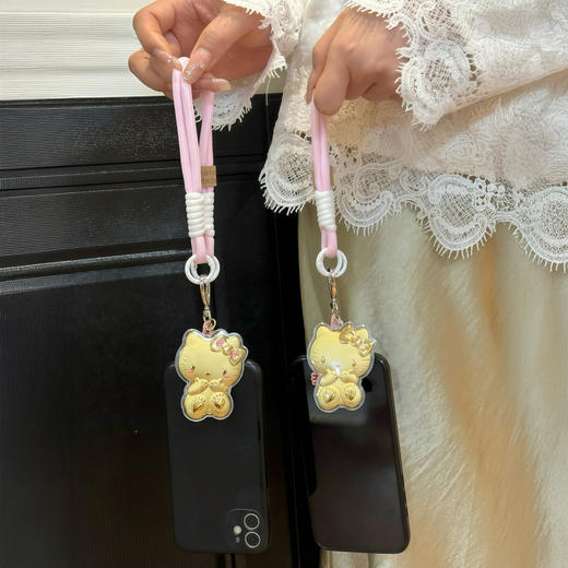 “精美礼盒包装”香港周六福 999足金珐琅炫彩招财猫挂件手机链 商品图5