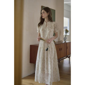 SimpleRetro国风重工刺绣印花新中式连衣裙女