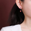 【落霞】S925纯银朱砂帝王砂亮银圆珠耳饰【CW-ED03773】 商品缩略图3