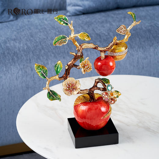 【彼达思】罗比罗丹平安喜乐摆件珐琅彩苹果新居搬迁商务送礼 商品图2