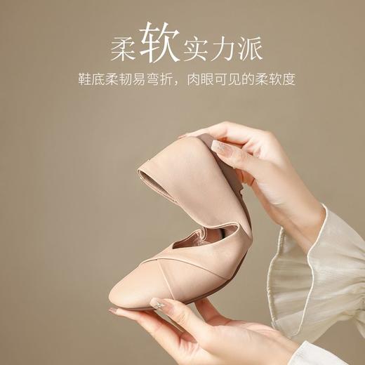 ZHR则则软底舒适浅口单鞋2025新款一脚蹬平底鞋气质豆豆鞋小皮鞋 商品图4
