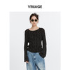 VIMAGE纬漫纪慵懒感时尚垂坠小众设计针织衫上衣春季新款V2301918 商品缩略图3