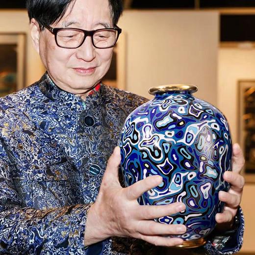 朱炳仁铜 元起青花彩铜瓶系列艺术收藏品仁彩珐琅十二式 非遗摆件 商品图2