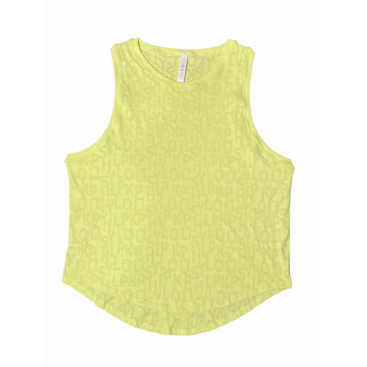 跃牌【美西西系列】宽松透气轻薄运动罩衫提花瑜伽背心圆领弧形下摆上衣女ZS-2510 商品图4