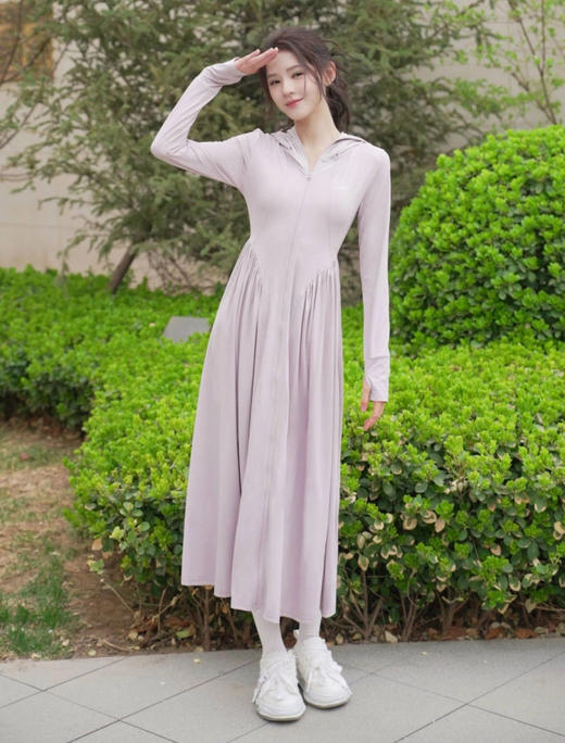 一件顶5件防晒衣明星同款连帽收腰长款防晒裙UPF50+⁬ 商品图10
