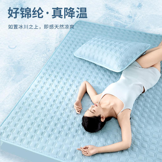 泰嗨硅胶冰丝凉席床笠三件套透气凉爽可机洗水洗 商品图6