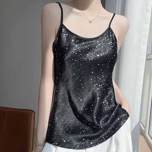 百媚生 鎏金缎吊带背心SL-8307 商品图2