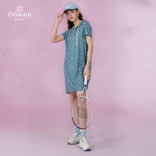 乔万尼休闲真丝连帽弹力宽松连衣裙EI2E860 商品图3