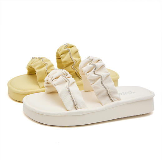 西遇法式小凉拖鞋女新款夏季仙女风软底厚底凉鞋配裙子一字拖K1156800 商品图4