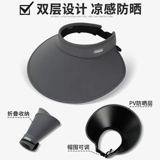 嘿叨 UPF50+加大帽檐空顶遮阳帽子冰丝太阳帽 可折叠收纳全脸防护透气不闷热 商品图5