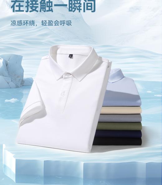 【丝光新疆棉   纯POLO衫】占姆士2025夏季新款男女同款重克数7A抗菌纯色POLO衫 T恤衫   一款7色 商品图0