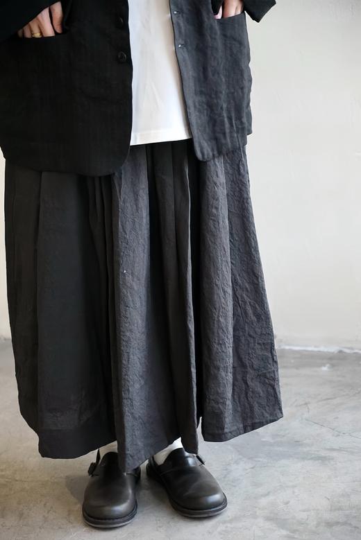 ALBUM DI FAMIGLIA 炭黑色褶皱半身长裙 商品图1