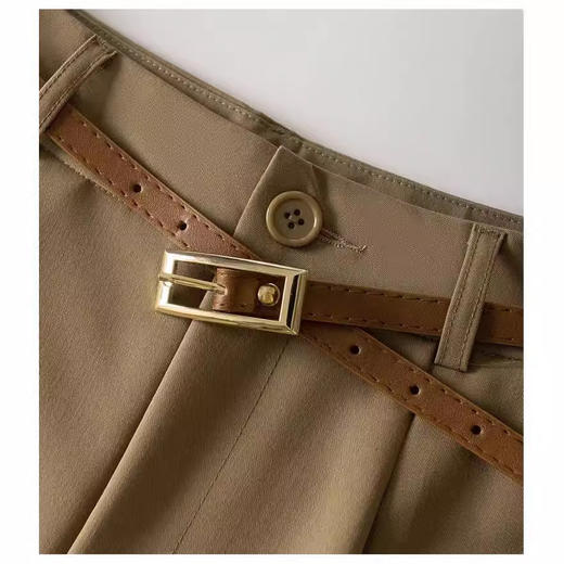 丁摩 西装短裤女夏新款高腰休闲宽松阔腿a字五分裤中裤配皮带5ZF-2122 商品图3