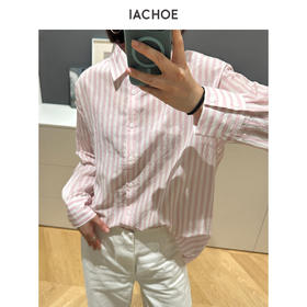 棉仓3631504008-IACHOE粉红条纹衬衫