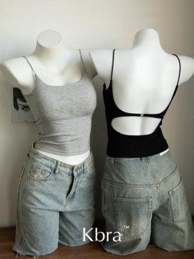 【GZ】无忧购49元2件后背镂空吊带背心带胸垫3212（截单后3-5天发货)