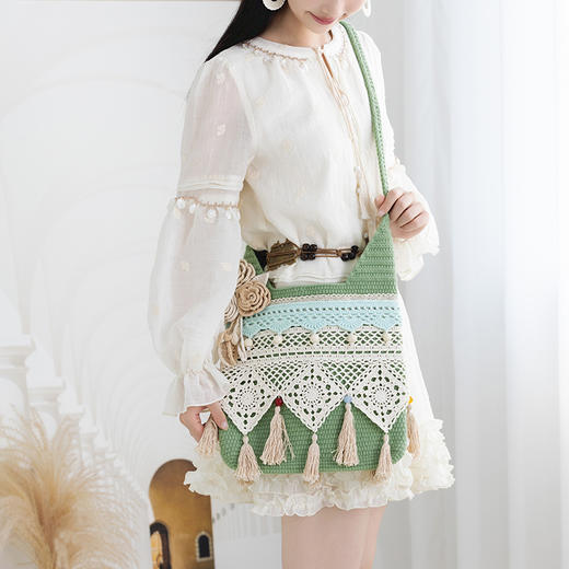 苏苏姐家波西米亚斜挎包手编diy编织钩针包包毛线团自制材料包 商品图1
