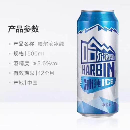 哈尔滨冰纯啤酒500ml*1听/6听/12听 商品图3
