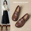ZHR则则头层牛皮复古优雅乐福鞋女鞋2024新款金属衔扣百搭小皮鞋 商品缩略图1