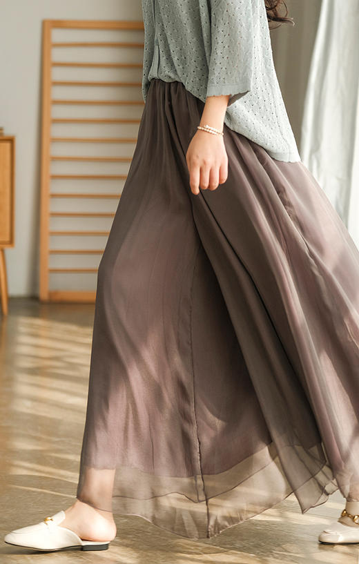 夏日清凉飘逸天丝雪纺阔腿裙裤 商品图4