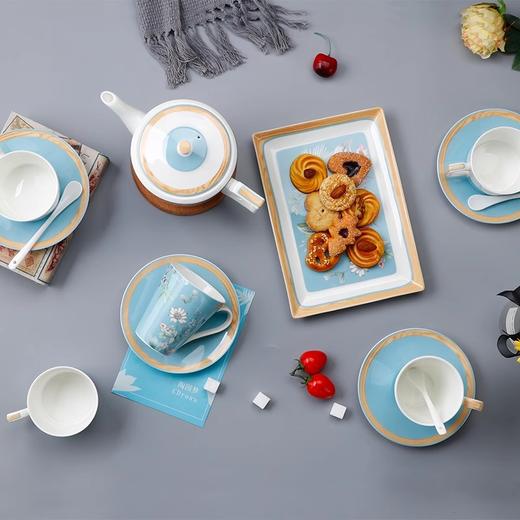 英式下午茶茶具 骨瓷咖啡具欧式 配点心盘6人适用家用送礼咖啡具繁花似锦6人用16头咖啡具 商品图1
