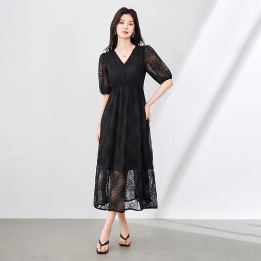 「高货wl」全新升级【铂金会员367/天猫499/差价132】(20816)洛诗琳法式重工提花刺绣连衣裙2025夏季高级感钉珠优雅长裙20816 商品图1