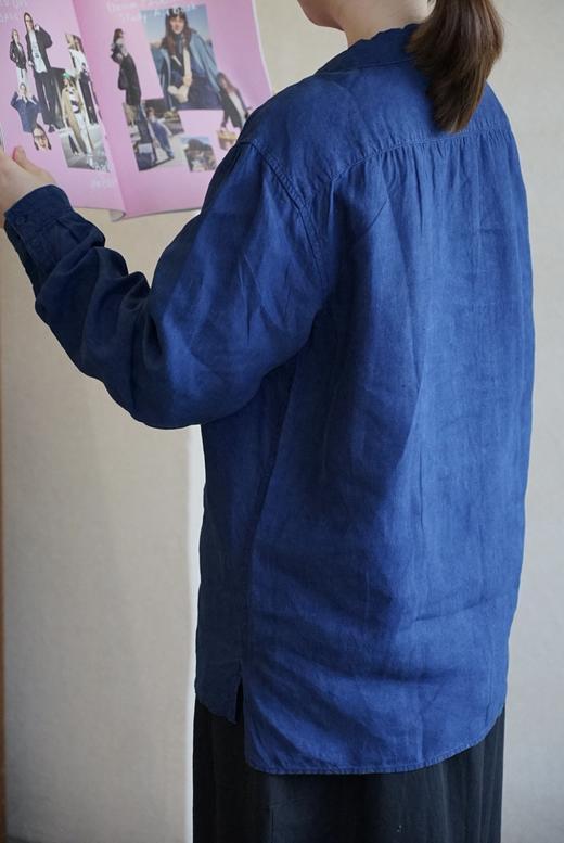 Mittan 草木浓染蓝染麻质密织衬衫(SH-118DC) 商品图5