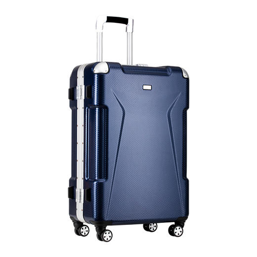 纺锤形格栅行李箱（白色/藏蓝） 商品图0