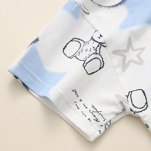 芬腾儿童睡衣男童夏季薄款纯棉短袖中大童男孩可爱卡通家居服套装 商品图3