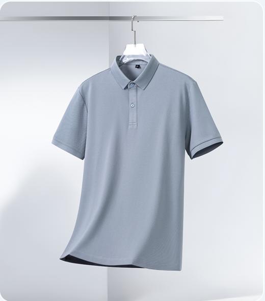 【丝光新疆棉   纯POLO衫】占姆士2025夏季新款男女同款重克数7A抗菌纯色POLO衫 T恤衫   一款7色 商品图4