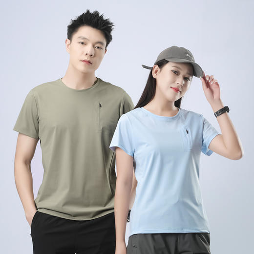 百媚生 凉感冰丝T恤夏季户外透气圆领短袖8507 商品图3