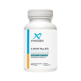 60粒/瓶【效期至26年12月】活力叶酸B12组合片剂 XYMOGEN 5年MTHFPlusB12Cherry60Tablets