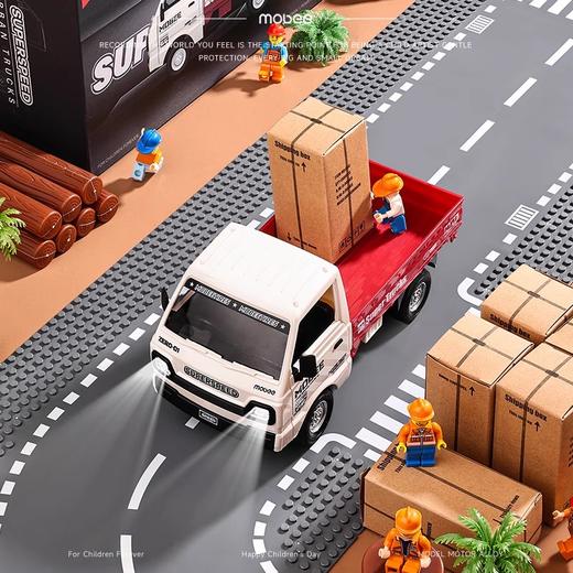 【货运小当家酷炫卡车工坊】mobee莫贝超级投递遥控货车仿真合金车模型儿童玩具车男孩小货车 商品图2