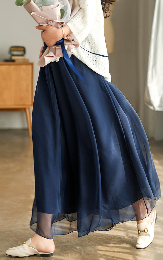 夏日清凉飘逸天丝雪纺阔腿裙裤 商品图7