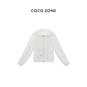 COCO ZONE夏季简约轻薄纯色上衣简约百搭宽松拉链外套CC1B1185