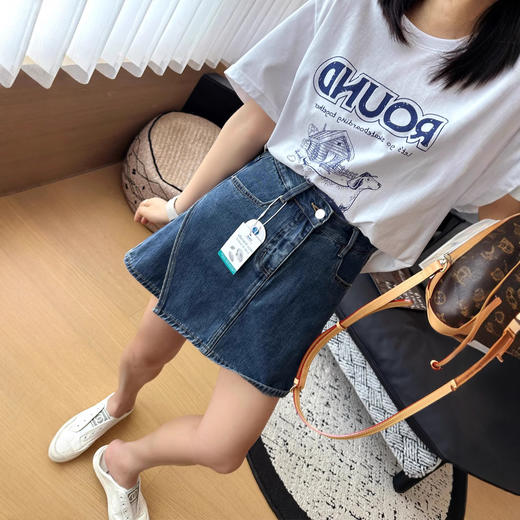 长腿辣妹裙裤！韩系穿搭防走光牛仔短裤女一片式小个子显瘦A字短裙！ 商品图0