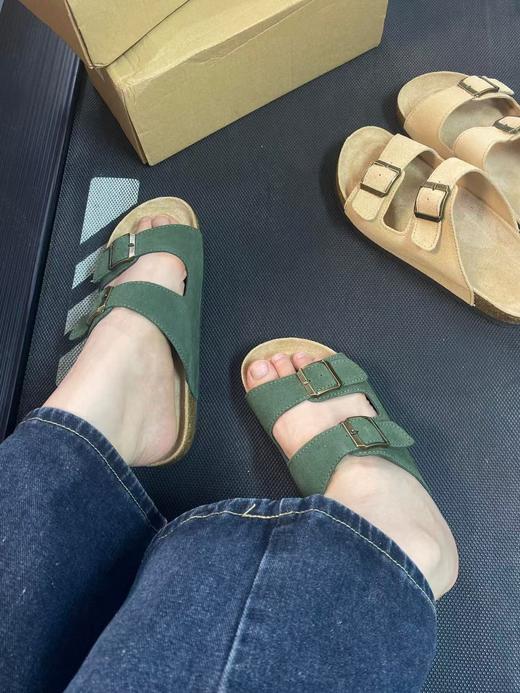 懒人一脚蹬杨幂同款复古搭扣勃肯凉拖 商品图9