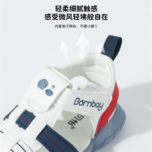 贝贝怡2025夏季新款男女童撞色凉鞋大孔透气休闲沙滩鞋儿童运动凉鞋ZB2EX016 商品图11