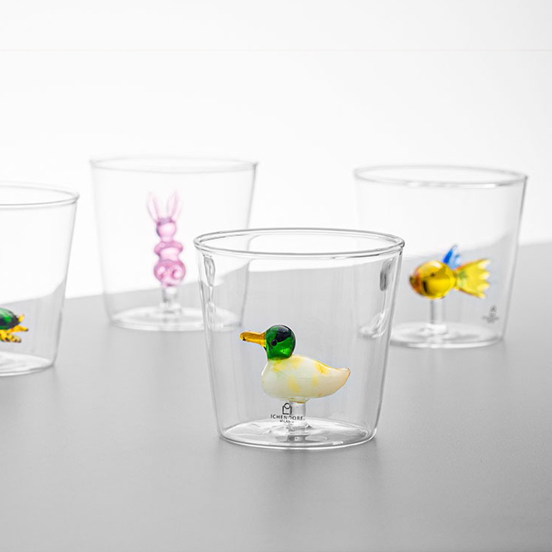 ICHENDORF 动物农场系列塔比猫/小狗水杯意大利进口手工造型玻璃杯