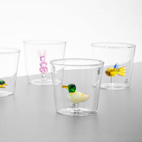 ICHENDORF 动物农场系列塔比猫/小狗水杯意大利进口手工造型玻璃杯