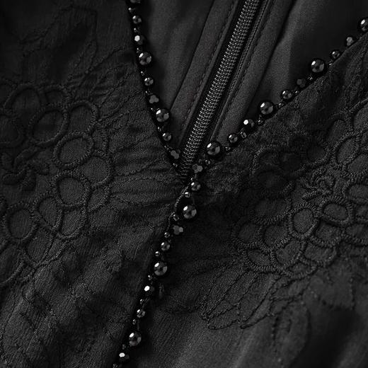 「高货wl」全新升级【铂金会员367/天猫499/差价132】(20816)洛诗琳法式重工提花刺绣连衣裙2025夏季高级感钉珠优雅长裙20816 商品图3