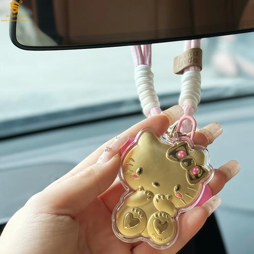 “精美礼盒包装”香港周六福 999足金珐琅炫彩招财猫挂件手机链 商品图0