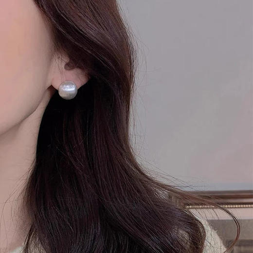 丁摩 纯银磨砂拉丝简约圆形哑光气质高级感耳钉欧美时尚耳饰潮5ZF-0005 商品图2