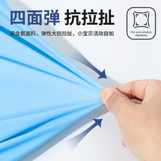 贝贝怡儿童泳衣套装分体男童中大童夏季新款男孩游泳衣泳帽整套ZB2EP007 商品图10