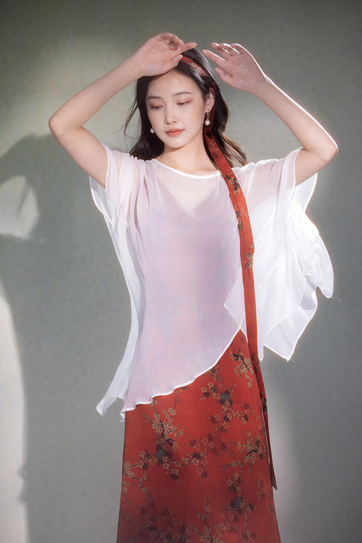 逸红颜明月优选#夏日桑蚕丝防晒斗篷「云纱」禅意仙气，轻若无物的呼吸感，属于你的东方飘逸 商品图5