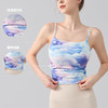 跃牌【海听系列】夏季减震聚拢吊带一体式带胸垫细带交叉美背运动印花背心XC82 商品缩略图1