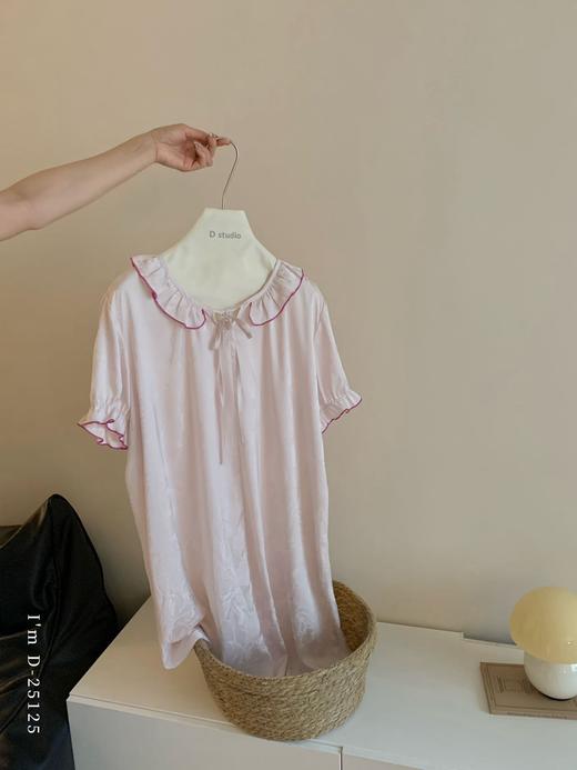 老米优品🎈3-5天！温柔到骨子里的睡裙~《优雅荷叶边。提花缎面裙》暗纹提花，若隐若现的肌理感，超美~Q250512A 商品图3