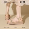 ZHR坡跟凉鞋女2025新款夏季网红高级水钻凉鞋轻便厚底增高凉鞋女 商品缩略图7